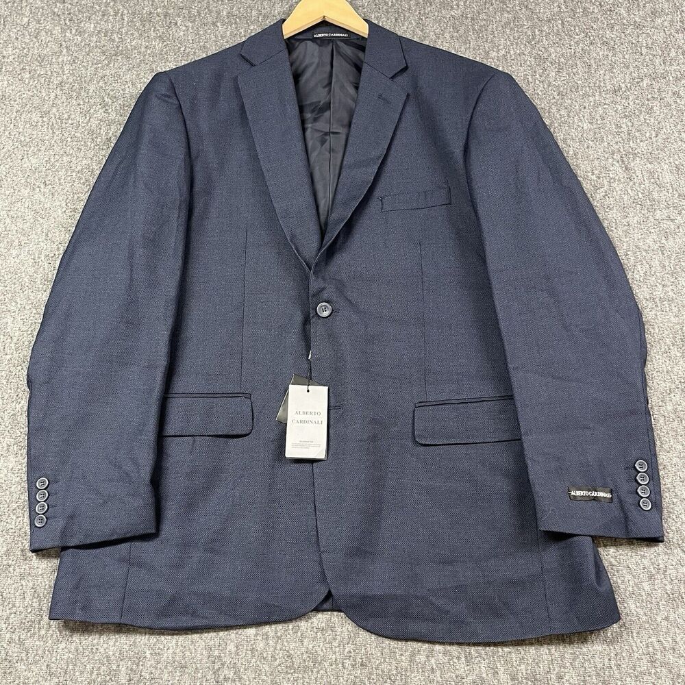 ALBERTO CARDINALI Sport Coat / Suit Jacket Mens 44 W Blue Career - New